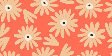 El çizimi çiçekler, kumaş, tekstil, giysi, ambalaj kağıdı, kapak, afiş, iç dekorasyon, soyut arka planlar için çiçekli desenler..