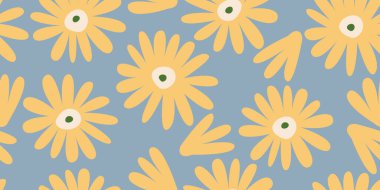 El çizimi çiçekler, kumaş, tekstil, giysi, ambalaj kağıdı, kapak, afiş, iç dekorasyon, soyut arka planlar için çiçekli desenler..