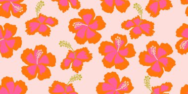 Tropik çiçek desenleri pürüzsüz, çiçek açan siluet, el yapımı botanik, bahar ve yaz zamanı için çiçek yaprağı, tekstil, kumaş, duvar kağıdı, arka plan tasarımı için doğal süsler..