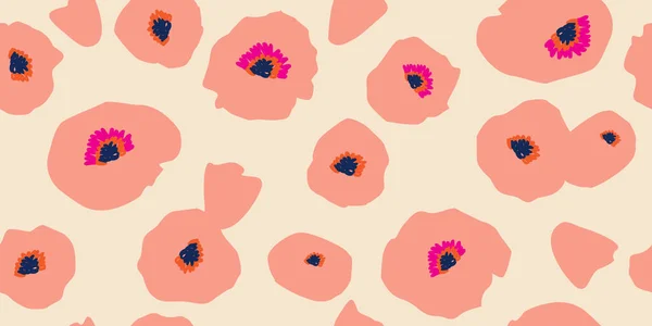 Flores Dibujadas Mano Patrones Sin Costuras Con Flores Para Tela — Archivo Imágenes Vectoriales