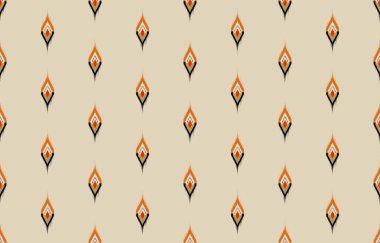 Etnik soyut ikat sanatı. Kabilede kusursuz desen, halk nakışı ve Meksika tarzı. Aztek geometrik sanat süsü baskısı. Halı, duvar kağıdı, giysi, ambalaj, kumaş, kapak, tekstil için tasarım.