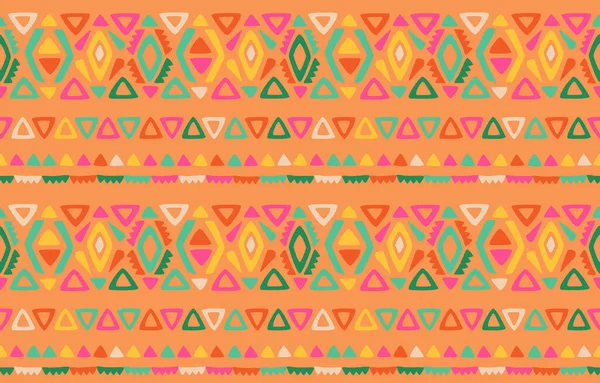 Этническое Искусство Бесшовный Узор Племенной Народной Вышивке Мексиканском Стиле Геометрический — стоковый вектор