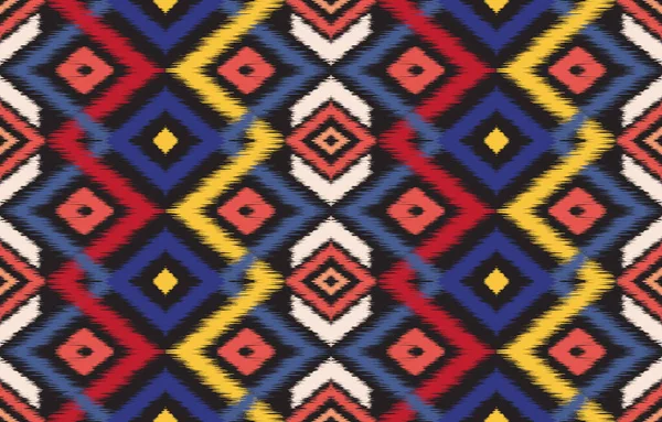 Art Ikat Abstrait Ethnique Motif Sans Couture Dans Style Tribal — Image vectorielle