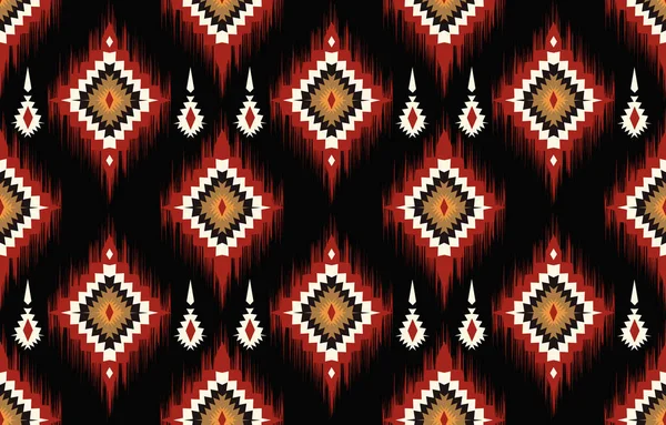 Етнічний Абстрактний Ікат Безшовні Візерунки Племінному Народному Вишивці Мексиканському Стилі — стоковий вектор