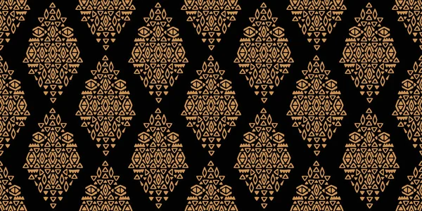 民族抽象的なイカットアート 民俗刺繍 メキシコスタイルのシームレスなパターン アステカ幾何学芸術装飾プリント カーペット カバー 繊維のためのデザイン — ストックベクタ