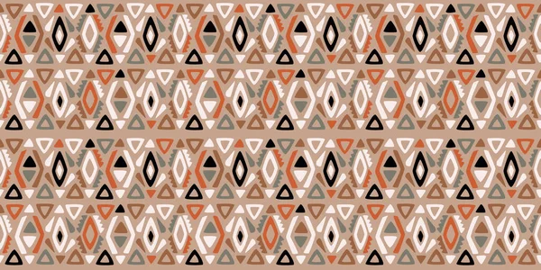民族抽象的なイカットアート 民俗刺繍 メキシコスタイルのシームレスなパターン アステカ幾何学芸術装飾プリント カーペット カバー 繊維のためのデザイン — ストックベクタ