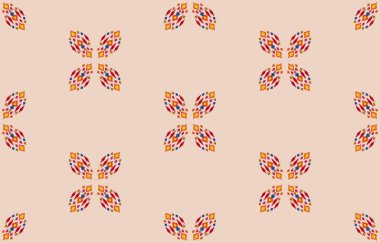 Etnik soyut ikat sanatı. Kabilede kusursuz desen, halk nakışı ve Meksika tarzı. Aztek geometrik sanat süsü baskısı. Halı, duvar kağıdı, giysi, ambalaj, kumaş, kapak, tekstil için tasarım.