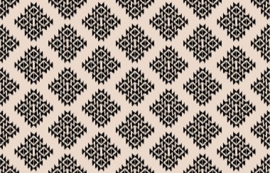 Etnik soyut ikat sanatı. Kabilede kusursuz desen, halk nakışı ve Meksika tarzı. Aztek geometrik sanat süsü baskısı. Halı, duvar kağıdı, giysi, ambalaj, kumaş, kapak, tekstil için tasarım.