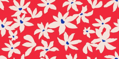 El çizimi çiçekler, kumaş, tekstil, giysi, ambalaj kağıdı, kapak, afiş, iç dekorasyon, soyut arka planlar için çiçekli desenler..