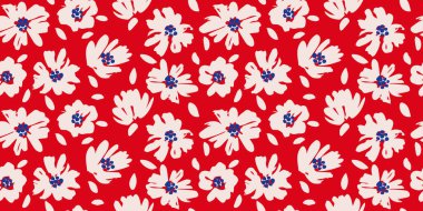 El çizimi çiçekler, kumaş, tekstil, giysi, ambalaj kağıdı, kapak, afiş, iç dekorasyon, soyut arka planlar için çiçekli desenler..