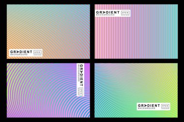 Şirket kimliği, markalaşma, sosyal medya reklamcılığı ve tanıtım için çağdaş asgari düzeyde yaratıcı kapaklar veya posterler konsepti. Dinamik sıvı gradyanı olan minimalist kapak tasarımı şablonu.