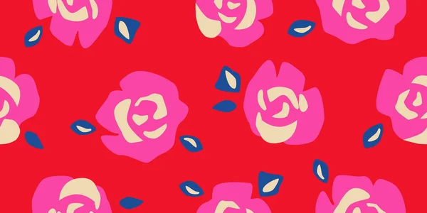 Ручні Квіти Безшовні Візерунки Квіткою Тканини Текстилю Одягу Обгорткового Паперу — стоковий вектор