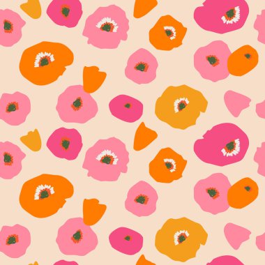 El çizimi çiçekler, kumaş, tekstil, giysi, ambalaj kağıdı, kapak, afiş, iç dekorasyon, soyut arka planlar için çiçekli desenler..