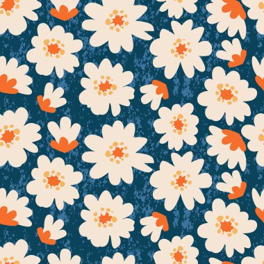 El çizimi çiçekler, kumaş, tekstil, giysi, ambalaj kağıdı, kapak, afiş, iç dekorasyon, soyut arka planlar için çiçekli desenler..