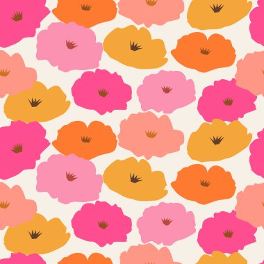 El çizimi çiçekler, kumaş, tekstil, giysi, ambalaj kağıdı, kapak, afiş, iç dekorasyon, soyut arka planlar için çiçekli desenler..