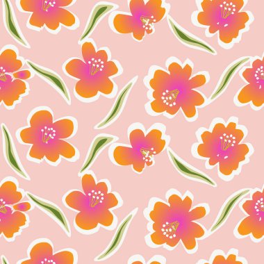 El çizimi çiçekler, kumaş, tekstil, giysi, ambalaj kağıdı, kapak, afiş, iç dekorasyon, soyut arka planlar için çiçekli desenler..