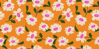 El çizimi çiçekler, kumaş, tekstil, giysi, ambalaj kağıdı, kapak, afiş, iç dekorasyon, soyut arka planlar için çiçekli desenler..