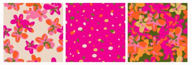 El çizimi çiçekler, kumaş, tekstil, giysi, ambalaj kağıdı, kapak, afiş, iç dekorasyon, soyut arka planlar için çiçekli desenler..