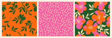 El çizimi çiçekler, kumaş, tekstil, giysi, ambalaj kağıdı, kapak, afiş, iç dekorasyon, soyut arka planlar için çiçekli desenler..