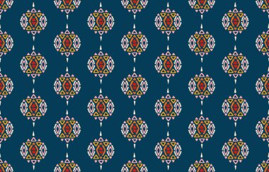 Etnik, pürüzsüz bir model. Vektör geometrik Afrikalı Kızılderili geleneksel nakış arka planı. Bohem tarzı. Ikat kumaş halı batik süs sembolü tekstil duvar kâğıdı boho tarzı