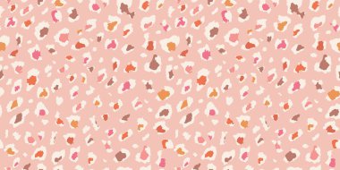 Soyut Leopar Derisi Kusursuz Desenler. Hayvan izi. Geometrik folklor süsü tekstil afişi, kapağı, duvar kağıdı. Vektör illüstrasyonu.