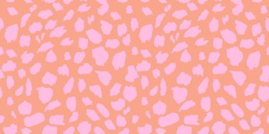 Soyut Leopar Derisi Kusursuz Desenler. Hayvan izi. Geometrik folklor süsü tekstil afişi, kapağı, duvar kağıdı. Vektör illüstrasyonu.