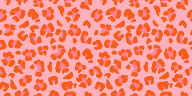 Soyut Leopar Derisi Kusursuz Desenler. Hayvan izi. Geometrik folklor süsü tekstil afişi, kapağı, duvar kağıdı. Vektör illüstrasyonu.