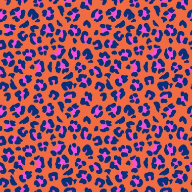 Soyut Leopar Derisi Kusursuz Desenler. Hayvan izi. Geometrik folklor süsü tekstil afişi, kapağı, duvar kağıdı. Vektör illüstrasyonu.