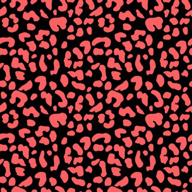 Soyut Leopar Derisi Kusursuz Desenler. Hayvan izi. Geometrik folklor süsü tekstil afişi, kapağı, duvar kağıdı. Vektör illüstrasyonu.