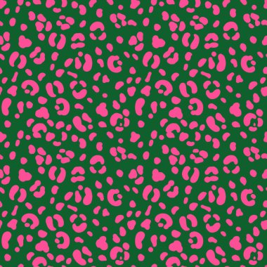 Soyut Leopar Derisi Kusursuz Desenler. Hayvan izi. Geometrik folklor süsü tekstil afişi, kapağı, duvar kağıdı. Vektör illüstrasyonu.