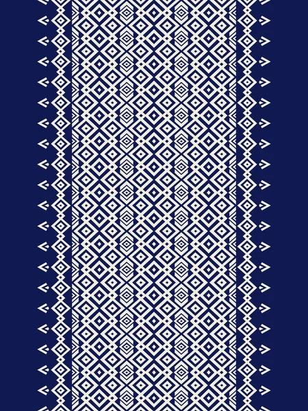 エスニックシームレスなパターン ベクトル幾何学的トライバル アフリカのインドの伝統的な刺繍の背景 ボヘミアンファッション Ikatファブリックカーペットバティックオーナメントシェブロンテキスタイル装飾壁紙ブーススタイル — ストックベクタ