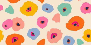 El çizimi çiçekler, kumaş, tekstil, giysi, ambalaj kağıdı, kapak, afiş, iç dekorasyon için çiçek desenleri. renkli botanik çizimi.