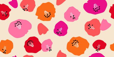 El çizimi çiçekler, kumaş, tekstil, giysi, ambalaj kağıdı, kapak, afiş, iç dekorasyon için çiçek desenleri. renkli botanik çizimi.