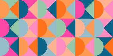 Geometrik minimalistik, pürüzsüz mozaik desen. Web afişi, iş sunumu, markalaşma, kart, davetiye, poster, kapak, tekstil baskısı için soyut vektör.