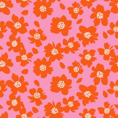 El çizimi çiçekler, kumaş, tekstil, giysi, ambalaj kağıdı, kapak, afiş, iç dekorasyon, soyut arka planlar için çiçek desenli desenler. vektör illüstrasyonu.