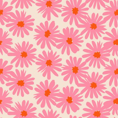 El çizimi çiçekler, kumaş, tekstil, giysi, ambalaj kağıdı, kapak, afiş, iç dekorasyon, soyut arka planlar için çiçek desenli desenler. vektör illüstrasyonu.