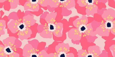 Egzotik el çizimi çiçekler kumaş, tekstil, giysi, ambalaj kağıdı, kapak, afiş, iç dekorasyon, soyut arka planlar için çiçeksiz desenler. vektör illüstrasyonu.