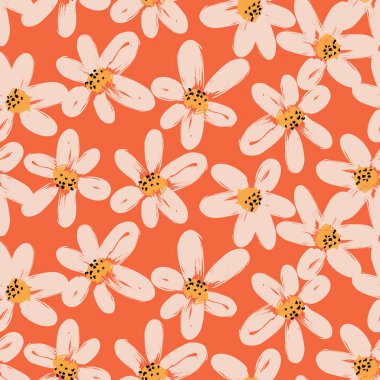 Egzotik el çizimi çiçekler, kumaş, tekstil, giysi, ambalaj kağıdı, kapak, afiş, ev dekorasyonu, soyut arka planlar için çiçeksiz desenler..