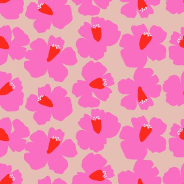 Egzotik el çizimi çiçekler, kumaş, tekstil, giysi, ambalaj kağıdı, kapak, afiş, ev dekorasyonu, soyut arka planlar için çiçeksiz desenler..