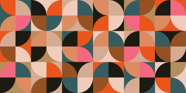 Geometrik minimalistik, pürüzsüz mozaik desen. Web afişi, iş sunumu, markalaşma, kart, davetiye, poster, kapak, tekstil baskısı için soyut vektör.