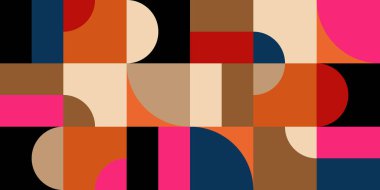 Geometrik minimalistik, pürüzsüz mozaik desen. Web afişi, iş sunumu, markalaşma, kart, davetiye, poster, kapak, tekstil baskısı için soyut vektör.