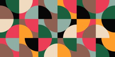 Geometrik minimalistik, pürüzsüz mozaik desen. Web afişi, iş sunumu, markalaşma, kart, davetiye, poster, kapak, tekstil baskısı için soyut vektör.