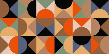 Geometrik minimalistik, pürüzsüz mozaik desen. Web afişi, iş sunumu, markalaşma, kart, davetiye, poster, kapak, tekstil baskısı için soyut vektör.