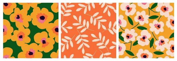 El çizimi çiçekler, kumaş, tekstil, giysi, ambalaj kağıdı, kapak, afiş, iç dekorasyon, soyut arka planlar için çiçekli desenler..