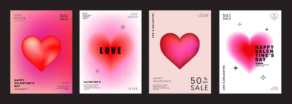 Conjunto Modelos Design Moderno Para Dia Dos Namorados Cartão Amor — Vetor de Stock