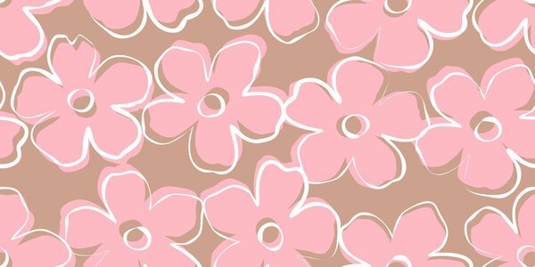 Экзотические ручной работы цветы, бесшовные узоры с цветочным и линии для ткани, текстиля, одежды, оберточной бумаги, обложки, баннер, домашний декор, абстрактные фоны.