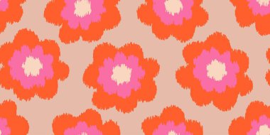 Egzotik el çizimi çiçekler, kumaş, tekstil, ambalaj kağıdı, duvar resmi, ev dekorasyonu, soyut arka planlar için çiçek desenli nakış desenleri. Vektör illüstrasyonu.