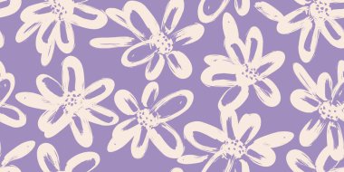 Son moda egzotik el çiçekleri pürüzsüz desen çizdi. Tekstil, duvar kağıdı, afiş, kapak, yüzey, baskı ve ev dekorasyonu için çiçek arkaplanı. Çiçek vektör illüstrasyonu.