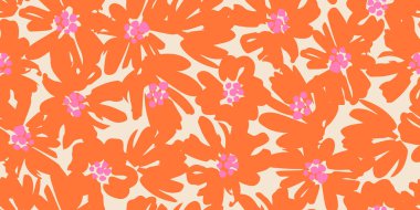 Egzotik el çizimi çiçekler, kumaş, tekstil, giysi, ambalaj kağıdı, kapak, afiş, ev dekorasyonu, soyut arka planlar için çiçeksiz desenler..