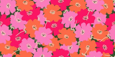 Egzotik el çizimi çiçekler, kumaş, tekstil, giysi, ambalaj kağıdı, kapak, afiş, ev dekorasyonu, soyut arka planlar için çiçeksiz desenler..